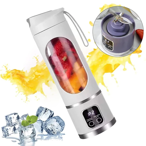 Ayt Powermaster Pm-25964 Taşınabilir Dijital Ekranlı Meyve Sıkacağı Şarjlı Blender Kamp Sporcu Meyve Sıkıcı ürün görseli