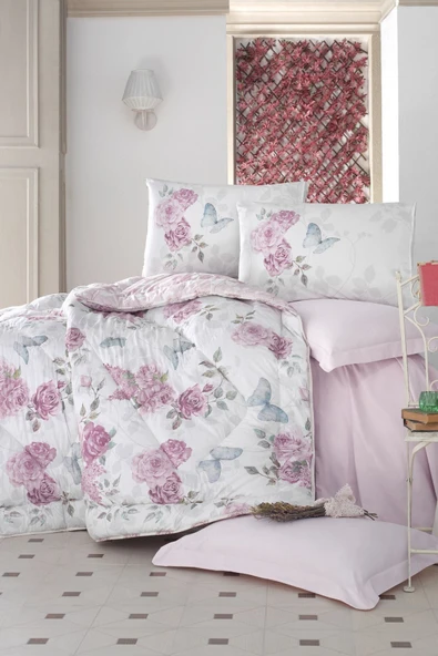 Cottonbox Çift Kişilik Ranforce Uyku Seti Rosella Pembe