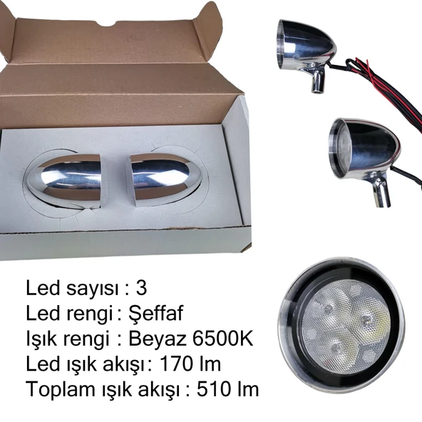 MST KROM METAL MOTOSİKLET SİS FARI - 2