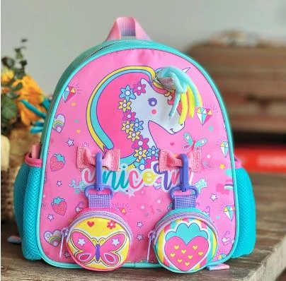 Vest Anaokulu Sırt Çantası Turkuaz Pembe Unicorn ürün görseli