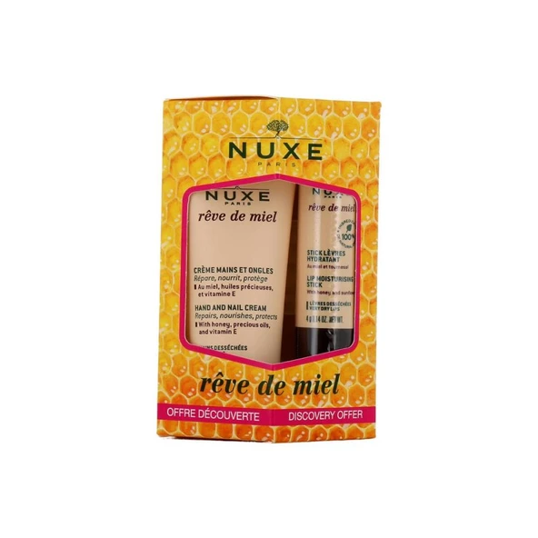Nuxe Reve De Miel Hand And Nail Cream 30ML - Lip Stick Dudak Bakımı 4g