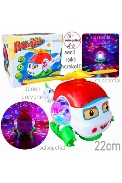 Sesli Işıklı Hareketli Helikopter Oyuncak Dönen Pervane Eğitici Oyuncak