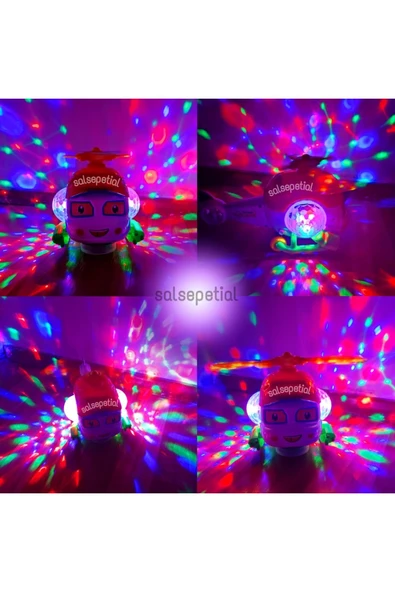 Sesli Işıklı Hareketli Helikopter Oyuncak Dönen Pervane Eğitici Oyuncak - 3