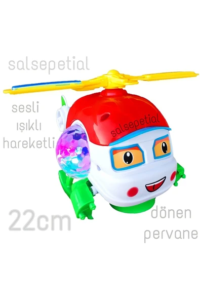 Sesli Işıklı Hareketli Helikopter Oyuncak Dönen Pervane Eğitici Oyuncak - 2