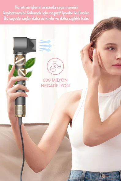 Sinbo Pro Airwrap Compact Uzun Multi-Styler Hava Üfleme 5in1 Bldc Saç Şekillendirici 1719 -Graphite Gray - 3