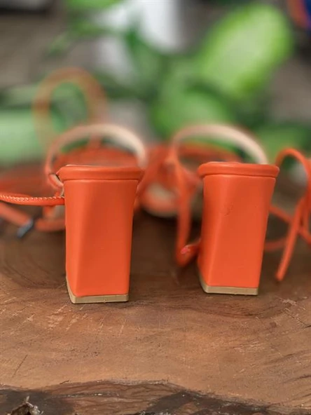 Pierre Cardin Bilekten Bağcıklı Turuncu Kadın Ayakkabı PC52269 - Resim 4