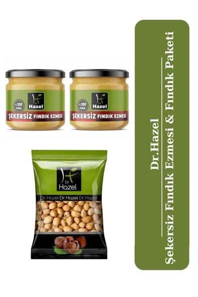 Drhazel Şekersiz Fındık Ezmesi ve Kavrulmuş Fındık Paketi ürün görseli 1