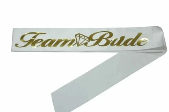 Team Bride Gold Yazılı Beyaz Kuşak