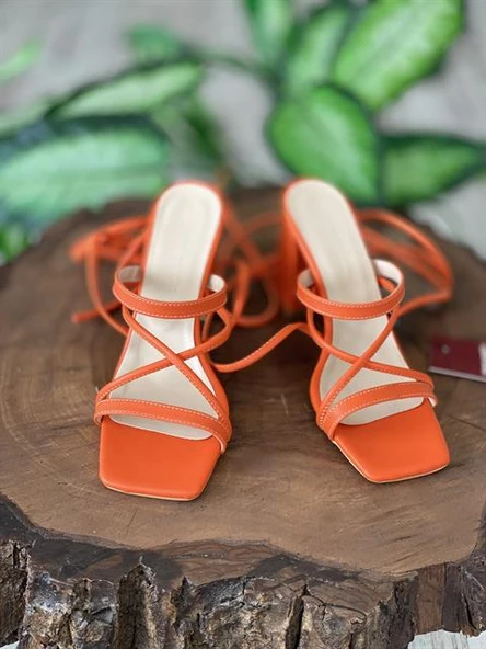 Pierre Cardin Bilekten Bağcıklı Turuncu Kadın Ayakkabı PC52269 - Resim 5