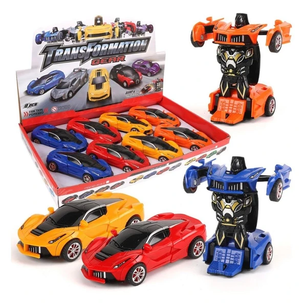Nessiworld KNS-2019-3 Sürtmeli Robota Dönüşen Araba -Vardem Oyuncak - 1