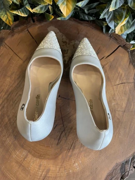Pierre Cardin Önü ve Topuğu Taşlı Gri Stiletto 52610 - 4