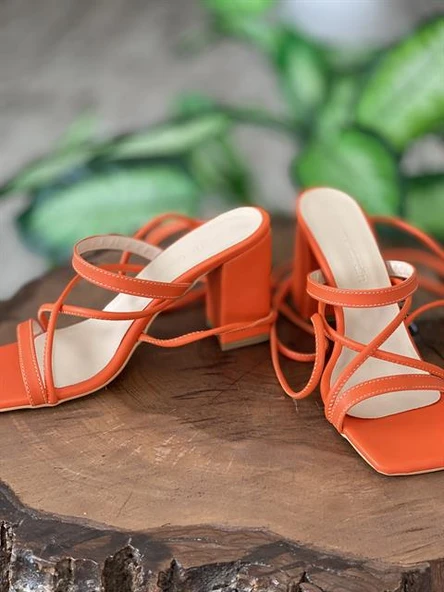 Pierre Cardin Bilekten Bağcıklı Turuncu Kadın Ayakkabı PC52269 - Resim 2