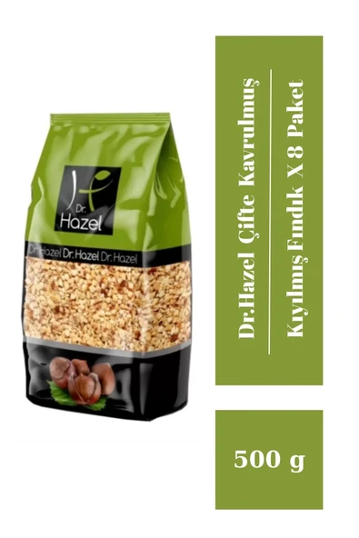 Drhazel Çifte Kavrulmuş Kıyılmış Fındık 500 Gr X 8 Paket