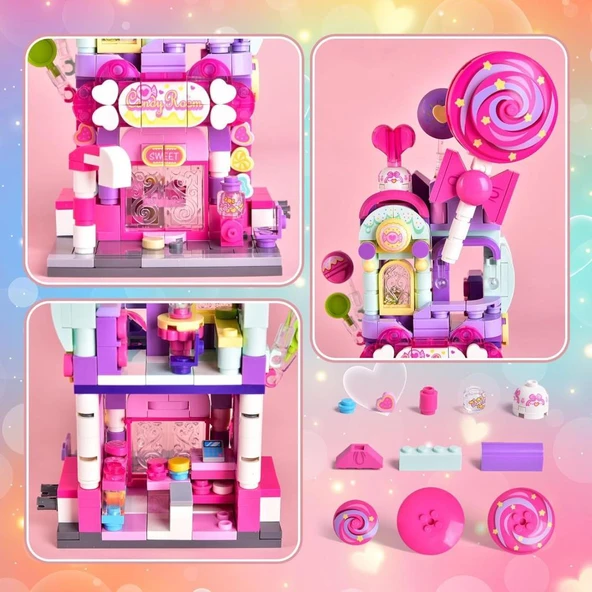 Keeppley City Corner K28012 Sky Candy Shopre Gökyüzü Şeker Dükkanı Yapı Blokları Oyuncak Seti - 4