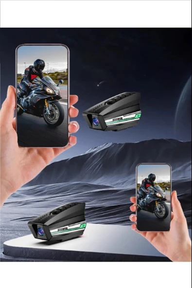 1080P Kameralı Wifi Kask Kulaklık 2000 mAh Su Geçirmez Bluetooth 5.3 Arka Uyarı Işıklı - 4