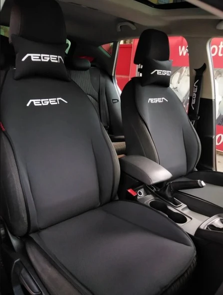 Fiat Egea Nakışlı Ön İkili Oto Koltuk Minderi 2 Adet Boyun Yastığı 2 Adet Kemer Pedi - 3