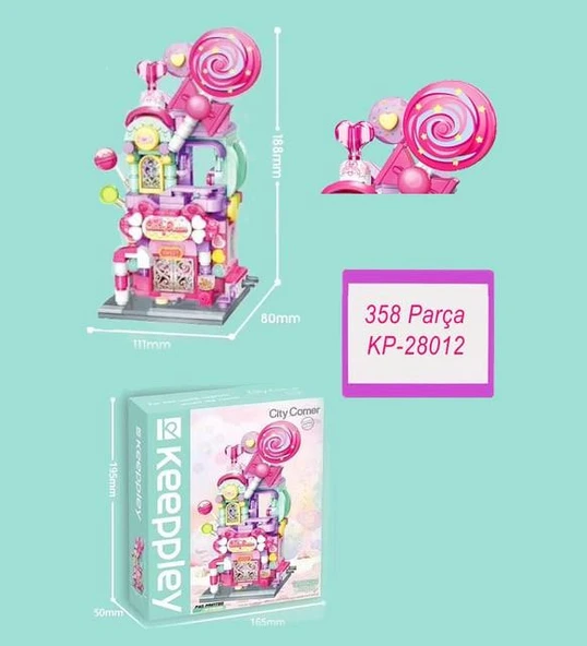Keeppley City Corner K28012 Sky Candy Shopre Gökyüzü Şeker Dükkanı Yapı Blokları Oyuncak Seti - 6