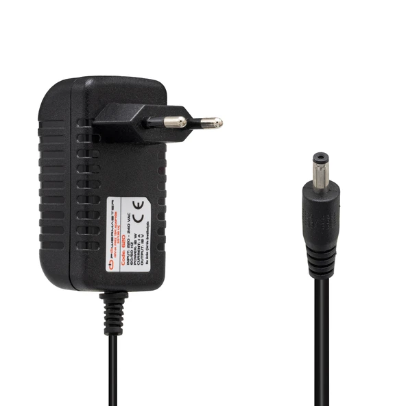 POWERMASTER PM-620 18 VOLT - 1 AMPER 3.5*1.35 MM UÇLU PLASTİK KASA PRİZ TİPİ ADAPTÖR