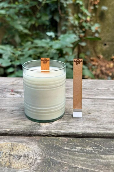 Ahşap Düz Model 15mm en x 100mm boy x 0,5mm kalınlık HALLOWEN TEMALI DESEN Mum Fitili + Sehpa (12 Adet) - Resim 4