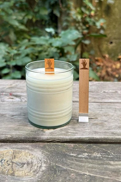 Ahşap Düz Model 15mm en x 100mm boy x 0,5mm kalınlık HALLOWEN TEMALI DESEN Mum Fitili + Sehpa (12 Adet) - Resim 6