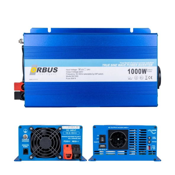 ORBUS OTS1000W 12 VOLT - 1000 WATT TAM SINUS INTELLIGENT INVERTER