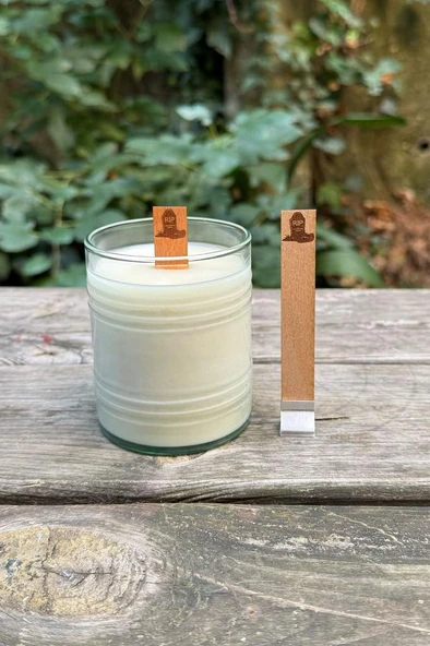 Ahşap Düz Model 15mm en x 100mm boy x 0,5mm kalınlık HALLOWEN TEMALI DESEN Mum Fitili + Sehpa (12 Adet) - Resim 5