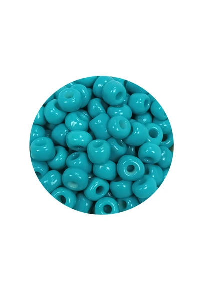 Dökme Cam Kum Boncuk Büyük Boy (6/0) 4 mm - 60 Gram - Camgöbeği Yeşili - BNC118 - Resim 2