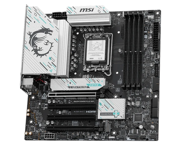 MSI B860M GAMING PLUS WIFI SOKET 1851 DDR5 8600MHZ(OC) 3xM.2 1x TB4 HDMI DISPLAY 5G LAN WIFI 7 mATX - 3
