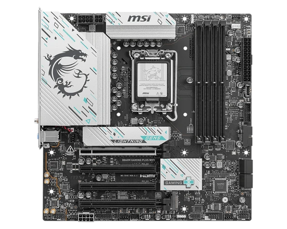 MSI B860M GAMING PLUS WIFI SOKET 1851 DDR5 8600MHZ(OC) 3xM.2 1x TB4 HDMI DISPLAY 5G LAN WIFI 7 mATX - 2