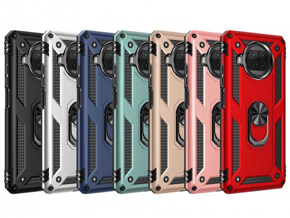 Xiaomi Redmi Note 9 Pro 5G Kılıf Vega Yüzük Standlı Zırh Kılıf - 10