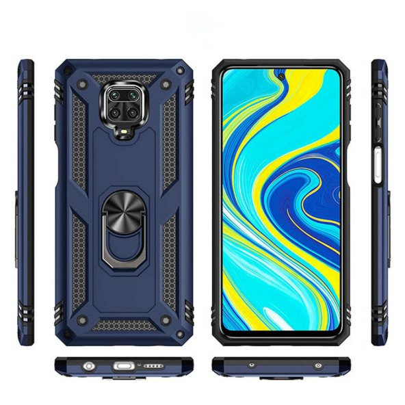 Xiaomi Redmi Note 9 Pro Kılıf Zore Vega Yüzüklü Standlı Zırh Kılıf - 11