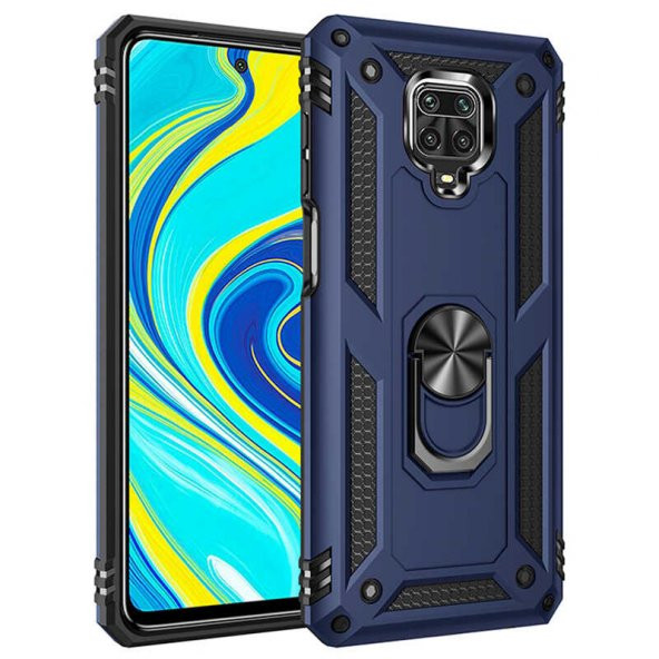 Xiaomi Redmi Note 9 Pro Kılıf Zore Vega Yüzüklü Standlı Zırh Kılıf - 5