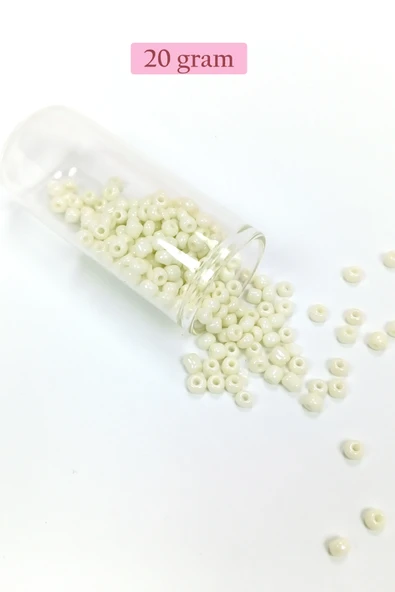 Dökme Cam Kum Boncuk Büyük Boy (6/0) 4 mm - 20 Gram - Krem - BNC071 ürün görseli 1