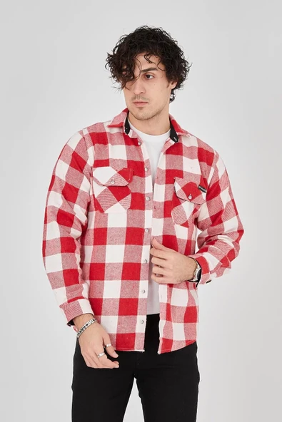 Erkek Oduncu Gömlek - Pembe - 7