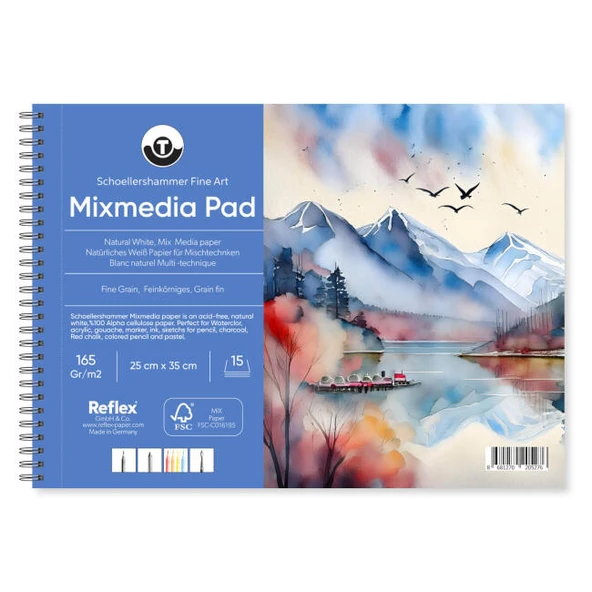 Schoellershammer Mix Media Pad Çok Amaçlı Sanatsal Blok 165 gr 25x35 cm 15 Yaprak