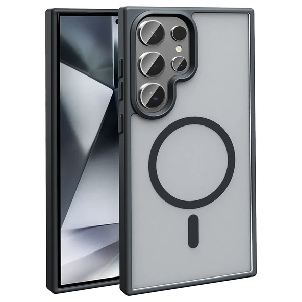 Galaxy S25 Ultra Kılıf Magsafe Şarj Özellikli Mat Arka Yüzey Zore Sio Kapak - Resim 4