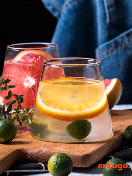 2 Adet Borosilikat Sunum Bardağı, Kahve Bardağı, Meşrubat Bardağı, Isı Dayanıklı Bardak (400 ml) Utea - Resim 3