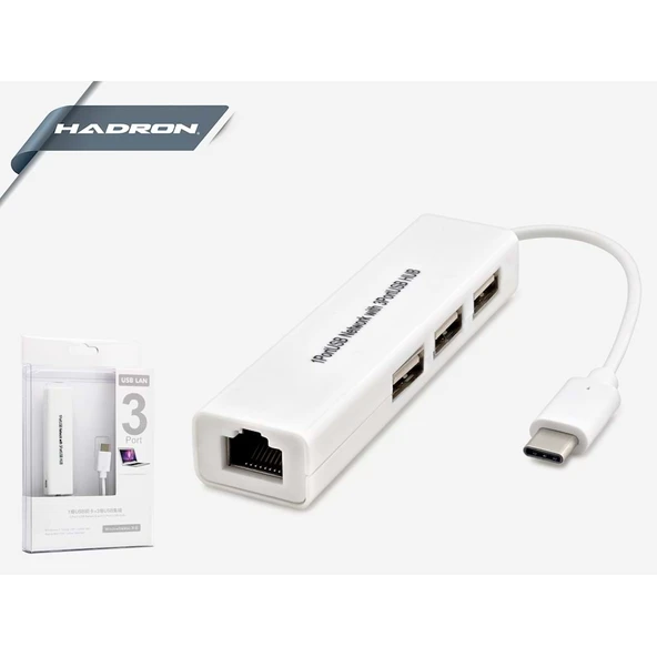 Usb Çoğaltıcı Type-C 3 Port 3.1 Ve Ethernet Hadron HD4545 HDX7007