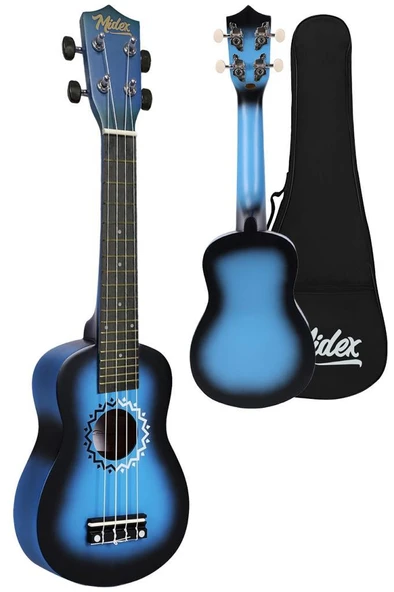 Midex UKX-600BL Sunburs Efektli Maun Concert Ukulele Full Set - 3