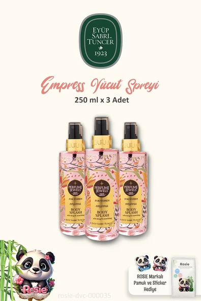 Eyüp Sabri Tuncer 3 Adet Body Splash Empress 250 ml ve ROSIE Pamuk 60'lı