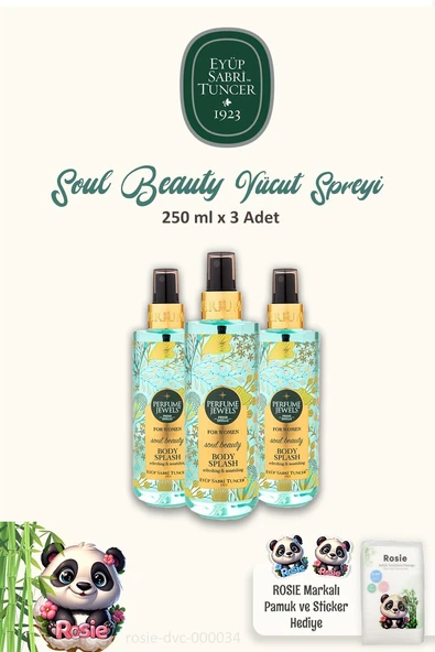 Eyüp Sabri Tuncer Soul Beauty Vücut Spreyi 250 ml ve %100 Pamuk ROSIE 60'lı