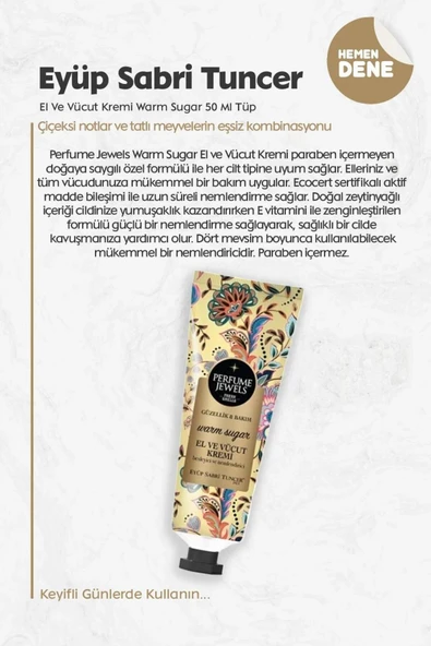 Eyüp Sabri Tuncer Pj El Ve Vücut Kremi 3'lü Warm Sugar 50 ml Tüp ve ROSIE Pamuk - 2