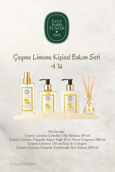 3 Adet Eyüp Sabri Tuncer Çeşme Limonu 4'lü Kişisel Bakım Seti ve ROSIE Pamuk - Resim 3