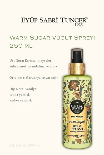 Eyüp Sabri Tuncer Pj Body Splash Warm Sugar 250 ml 3 Adet ve ROSIE Pamuk - Resim 2