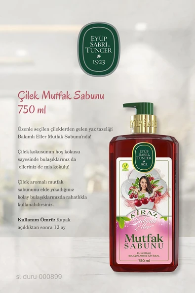 Eyüp Sabri Tuncer 3 Adet  Çilek Mutfak Sabunu 750 ml ve Doğal Pamuk ROSIE - Resim 2