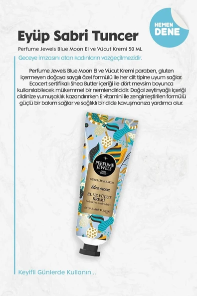 Eyüp Sabri Tuncer Perfume Blue Moon El ve Vücut Kremi 50 ML 3 Adet ve ROSIE - 2