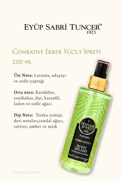 3'lü Eyüp Sabri Tuncer Pj Body Splash Combative Erkek 250 ml %100 Pamuk ROSIE 60'lı - Resim 2