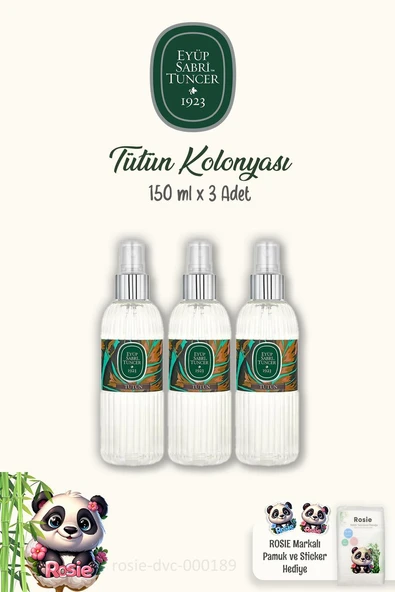 Eyüp Sabri Tuncer Tütün Kolonyası 150 ml 3 Adet ve Doğal ROSIE Pamuk ürün görseli