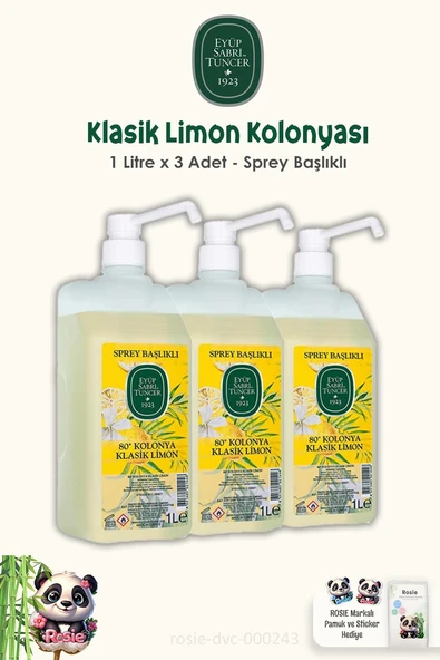Eyüp Sabri Tuncer Klasik Limon Kolonyası Sprey Başlıklı 1 lt