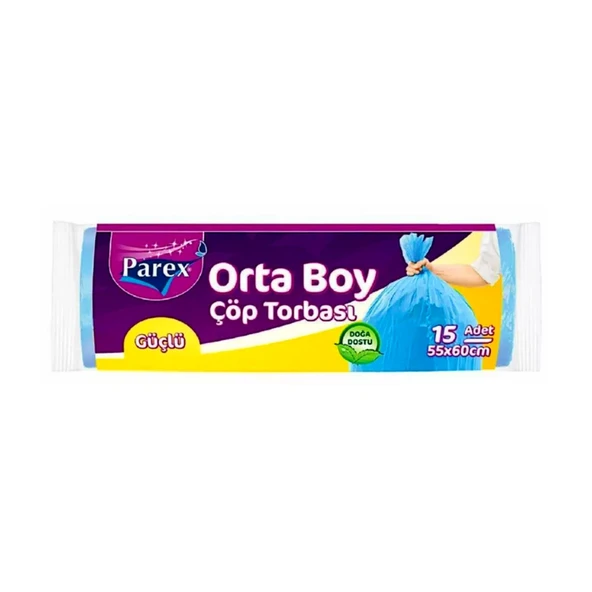 Parex Güçlü Çöp Torbası Orta Boy 15 li (1 Paket)